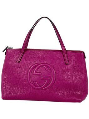 Gucci Soho Handbag Interlocking Leather Pink